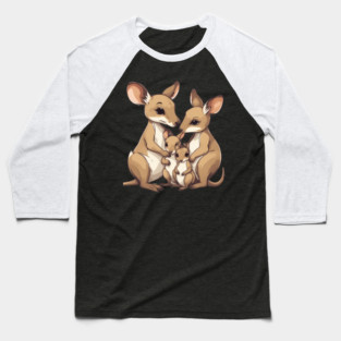 Kangaroo Family Baseball T-Shirt