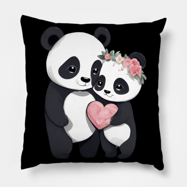 Love Panda Pillow by animegirlnft