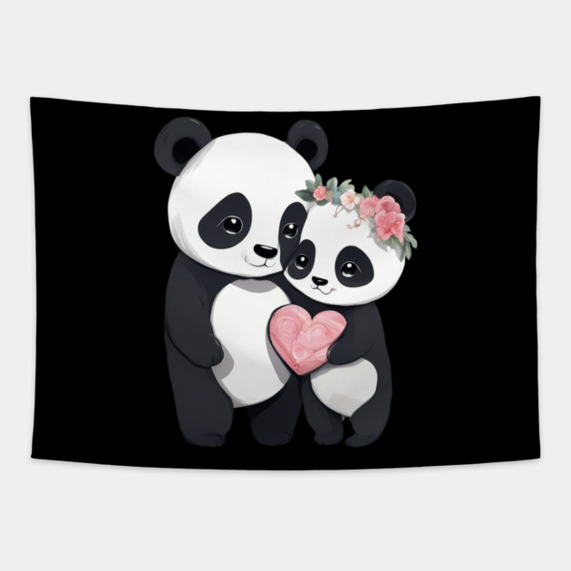 Love Panda Tapestry by animegirlnft