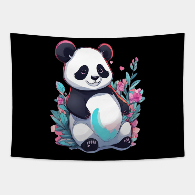Lazy Panda Tapestry by animegirlnft