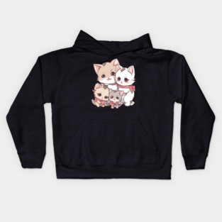 Kawaii Cat Family Kids Hoodie