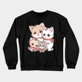 Kawaii Cat Family Crewneck Sweatshirt