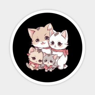 Kawaii Cat Family Magnet