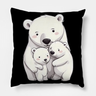 Polar Bear Family Pillow