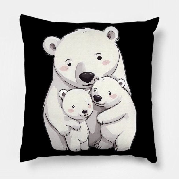 Polar Bear Family Pillow by animegirlnft