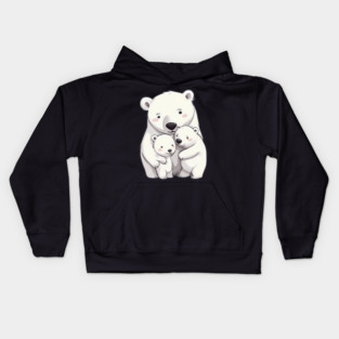 Polar Bear Family Kids Hoodie
