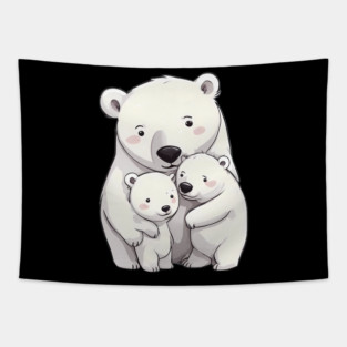 Polar Bear Family Tapestry