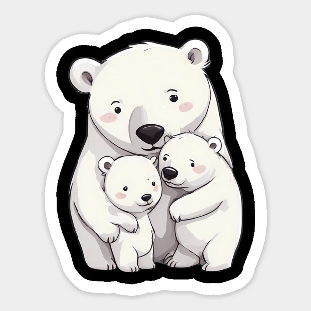 Polar Bear Family Magnet by animegirlnft