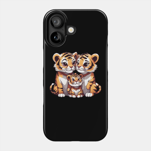 Cute Tiger Family Phone Case by animegirlnft
