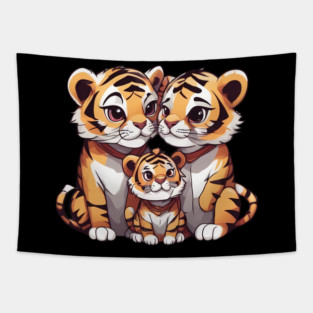Cute Tiger Family Tapestry