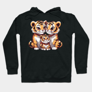 Cute Tiger Family Hoodie