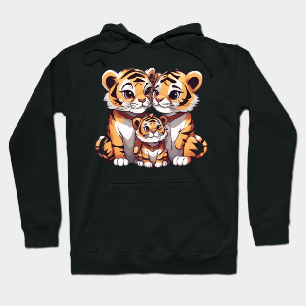 Cute Tiger Family Hoodie by animegirlnft
