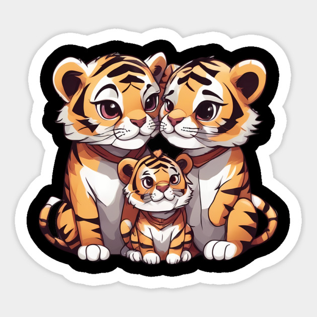 Cute Tiger Family Magnet by animegirlnft