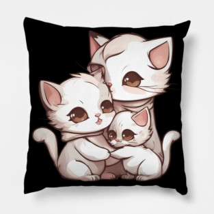 Kawaii Kitty Family Pillow