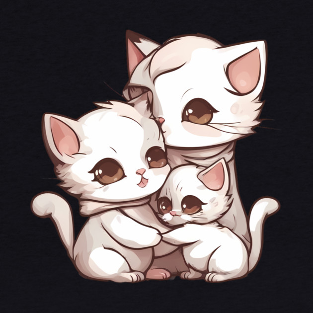 Kawaii Kitty Family by animegirlnft