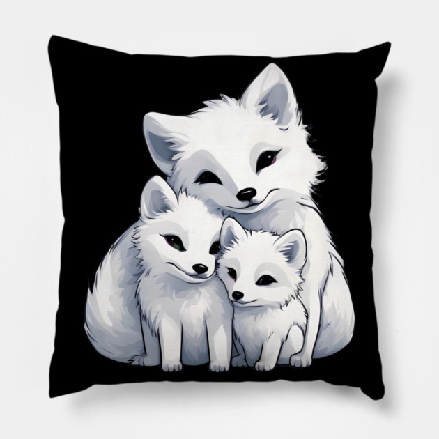 Fox Mum & Kids Pillow by animegirlnft