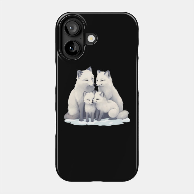 Fox Mum Dad & Cubs Phone Case by animegirlnft