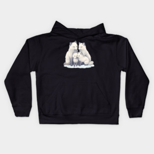 Fox Mum Dad & Cubs Kids Hoodie