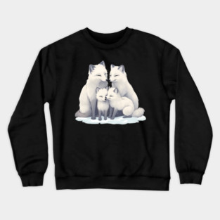 Fox Mum Dad & Cubs Crewneck Sweatshirt