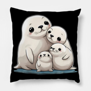 Arctic Seal Family Pillow