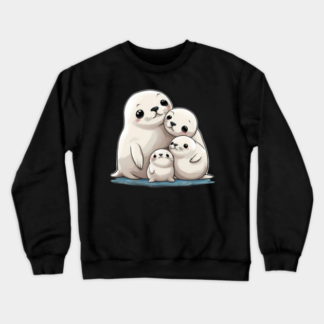 Arctic Seal Family Crewneck Sweatshirt by animegirlnft