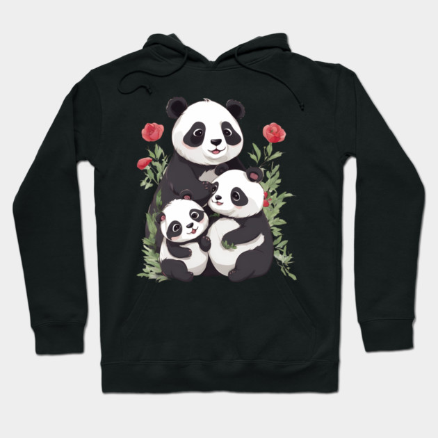 Panda Mum & Cubs Hoodie by animegirlnft