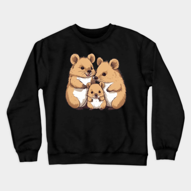 Cute Quokka Family Crewneck Sweatshirt by animegirlnft