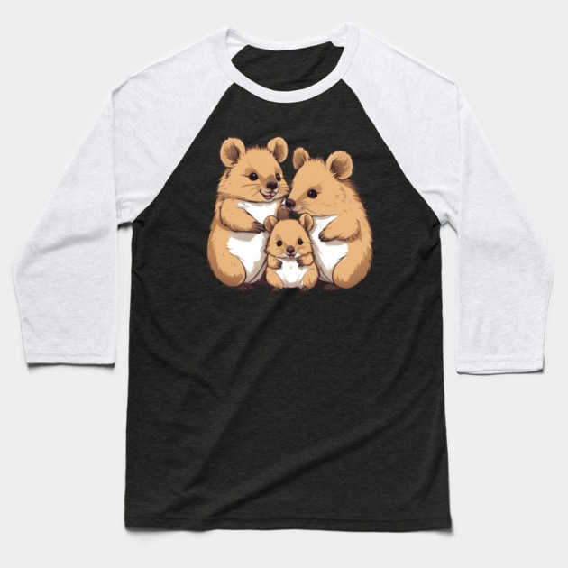 Cute Quokka Family Baseball T-Shirt by animegirlnft
