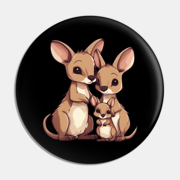 Kangaroo Mum Dad & Cub Pin by animegirlnft