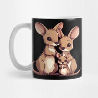 Kangaroo Mum Dad & Cub Mug
