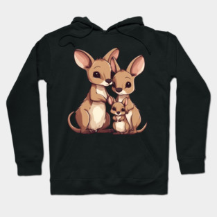 Kangaroo Mum Dad & Cub Hoodie