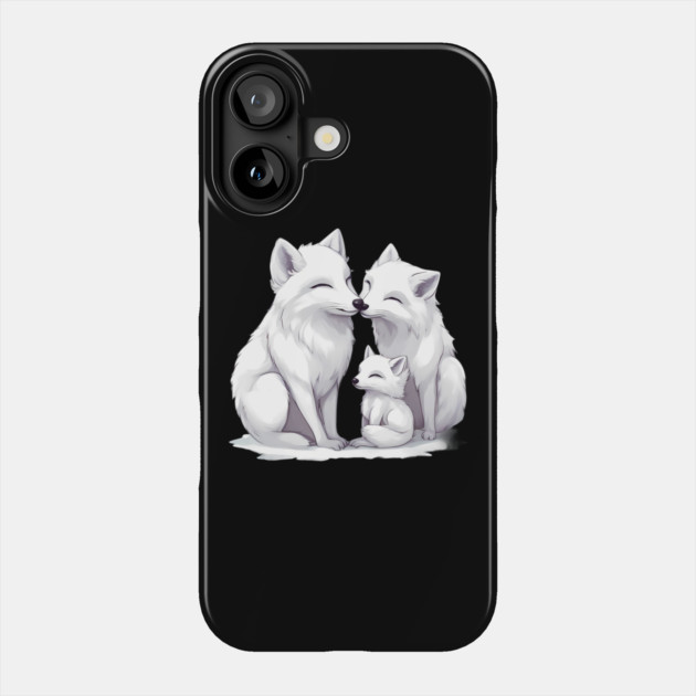 Arctic Wolf Family Phone Case by animegirlnft