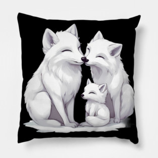 Arctic Wolf Family Pillow