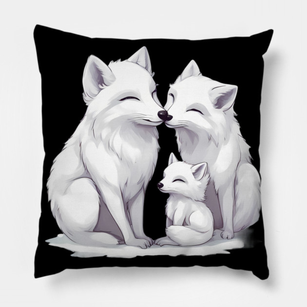 Arctic Wolf Family Pillow by animegirlnft