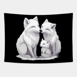 Arctic Wolf Family Tapestry