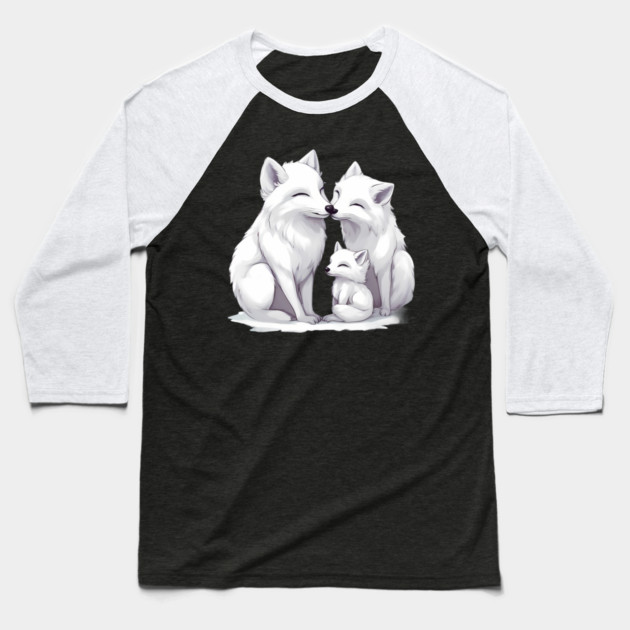 Arctic Wolf Family Baseball T-Shirt by animegirlnft