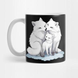 Cute Arctic Fox Family Mug