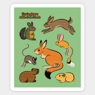 Springhare Makes Some Friends Magnet