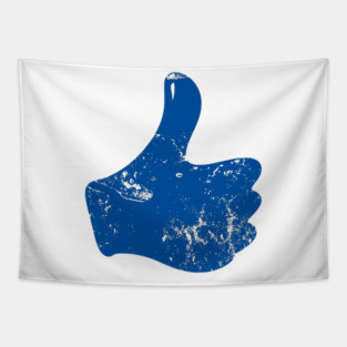 Thumbs-Up (Blue) Tapestry