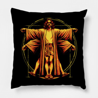 Vitruvian Dude Da Vinci Vitruvian Man Big Lebowski Pillow