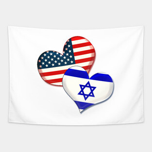 USA and Israel hearts Tapestry