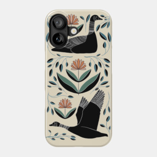 Folk Art Inspired Canadian Geese Phone Case