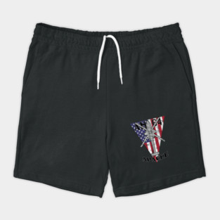 AH-64 Apache attack helicopter patriotic vintage design Shorts