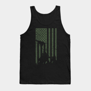 Iwo Jima Flag Raising WWII Military Support Vintage Flag Tank Top