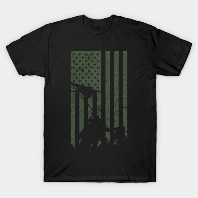 Iwo Jima Flag Raising WWII Military Support Vintage Flag T-Shirt by DesignedForFlight