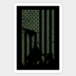 Iwo Jima Flag Raising WWII Military Support Vintage Flag Sticker