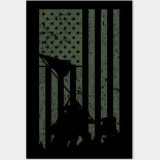 Iwo Jima Flag Raising WWII Military Support Vintage Flag Posters and Art