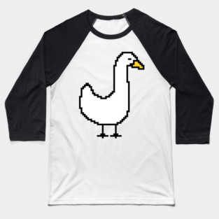 8 Bit Pixelart Silly Goose Baseball T-Shirt