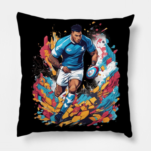 Old School Rugby Pillow by animegirlnft
