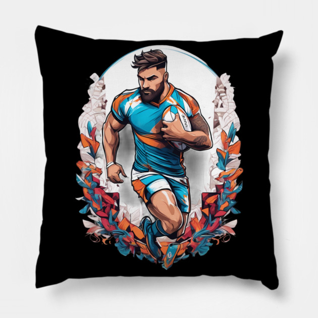 Rugby Football Pillow by animegirlnft